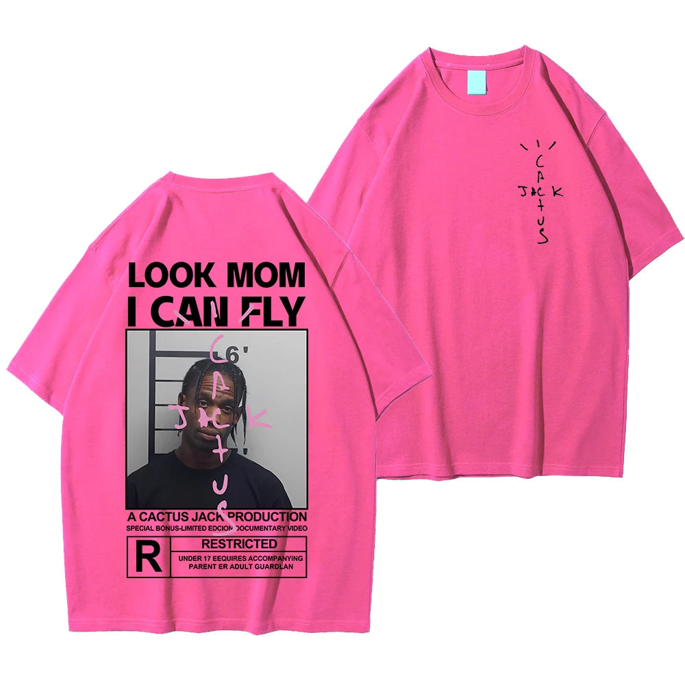 🔥 Cactus Jack “LOOK MOM I CAN FLY” Tee | Unisex High-Quality Cotton Astroworld T-Shirt