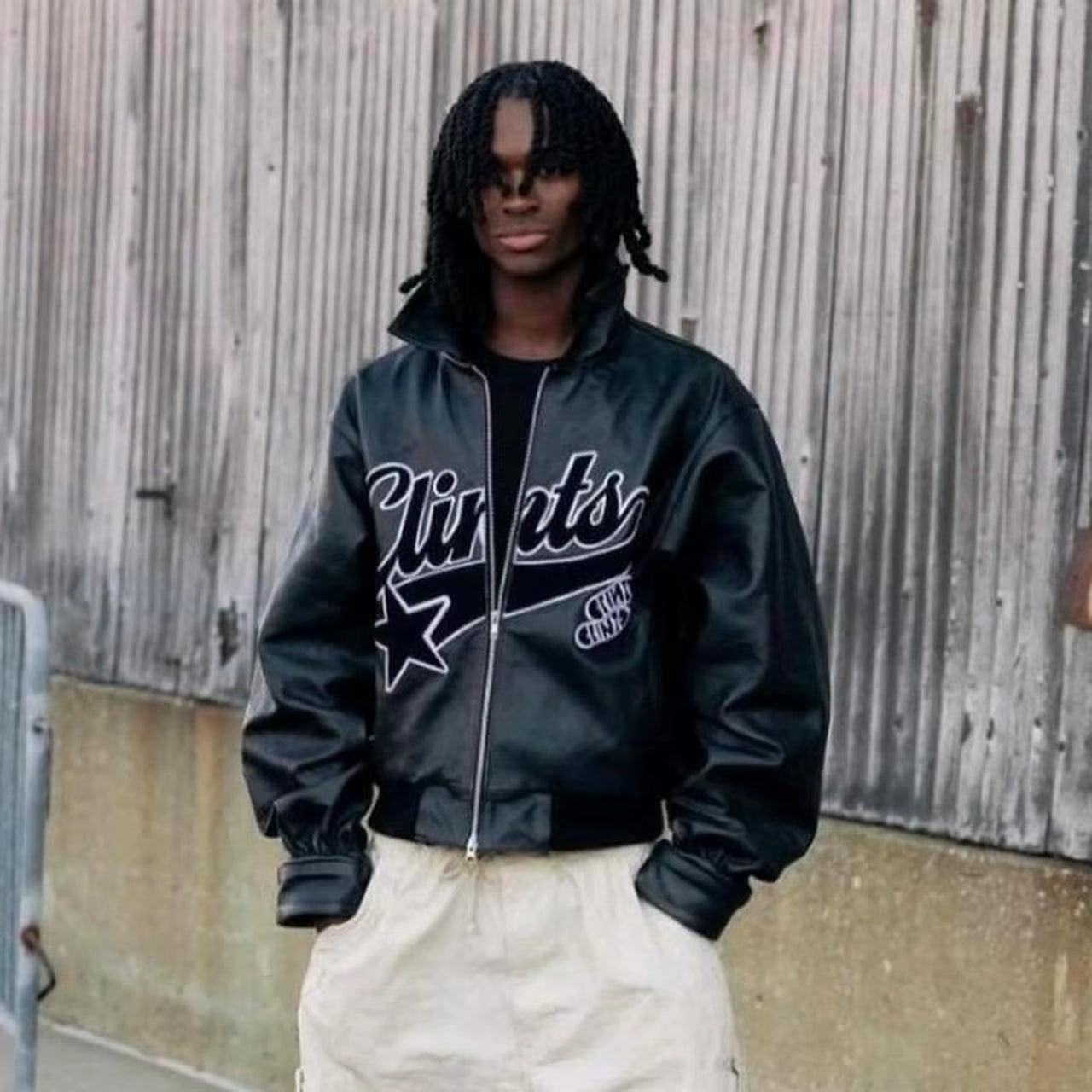 Streetwear Mens Womens Jacket Y2K Clothing Hip Hop Leather Letter Embroidered Jacket Biker Wear Retro Zip Jacket Coats