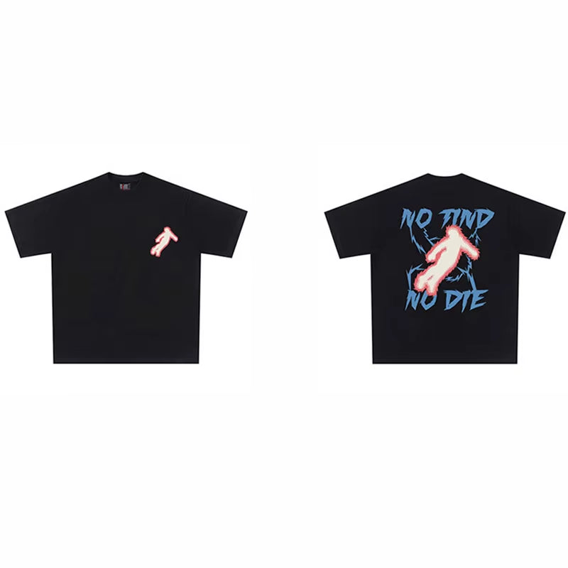 Black Y2K Graphic T-Shirt – Loose Fit Hip-Hop Streetwear | Harajuku Vibes