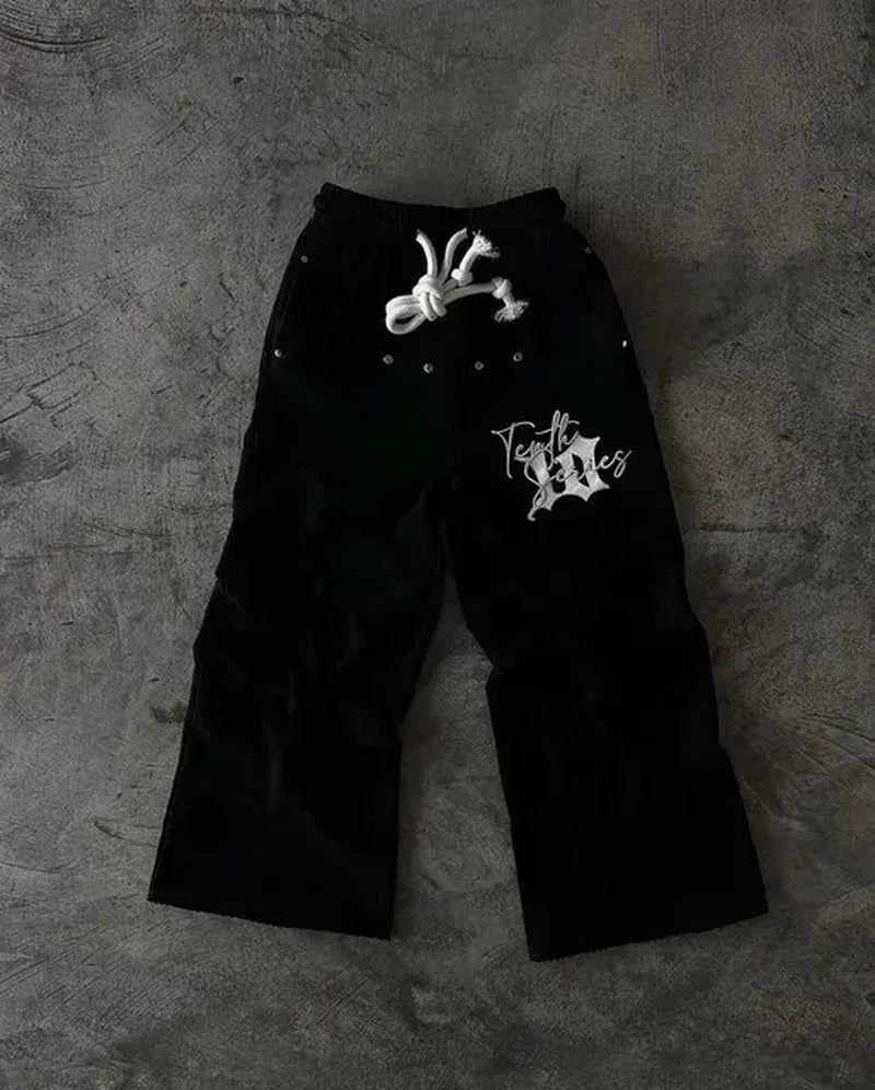 Y2K Camo Sweatpants – Unisex Harajuku Streetwear | Baggy Gothic Hip-Hop Joggers