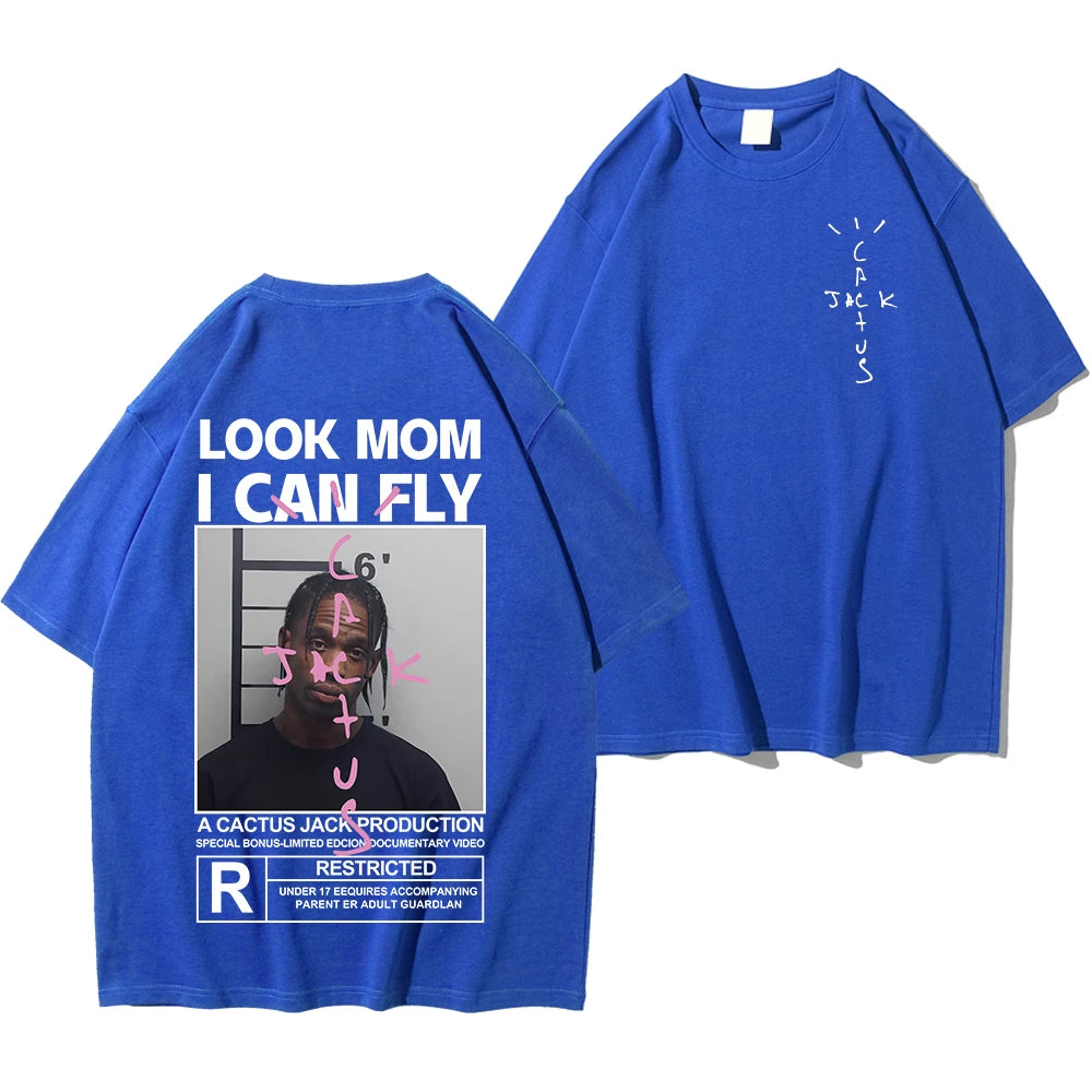 🔥 Cactus Jack “LOOK MOM I CAN FLY” Tee | Unisex High-Quality Cotton Astroworld T-Shirt