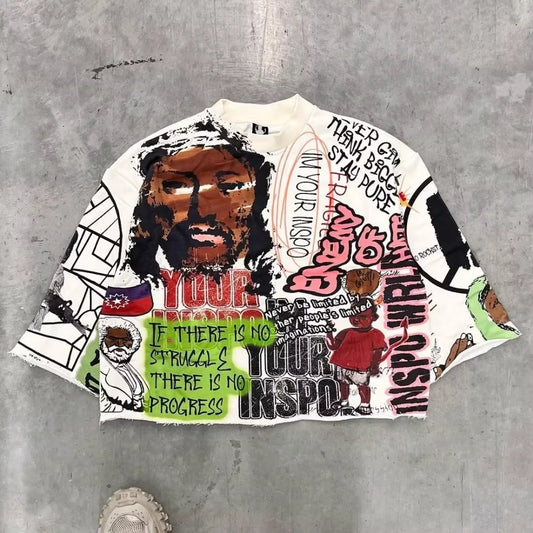 Retro Hip-Hop Punk Tee | Y2K Graffiti Style 🔥