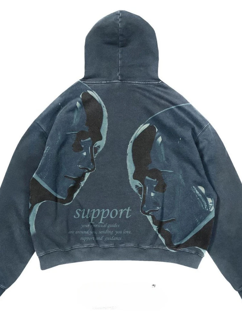 Letter Print Goth Hoodie – Harajuku Urban Fashion