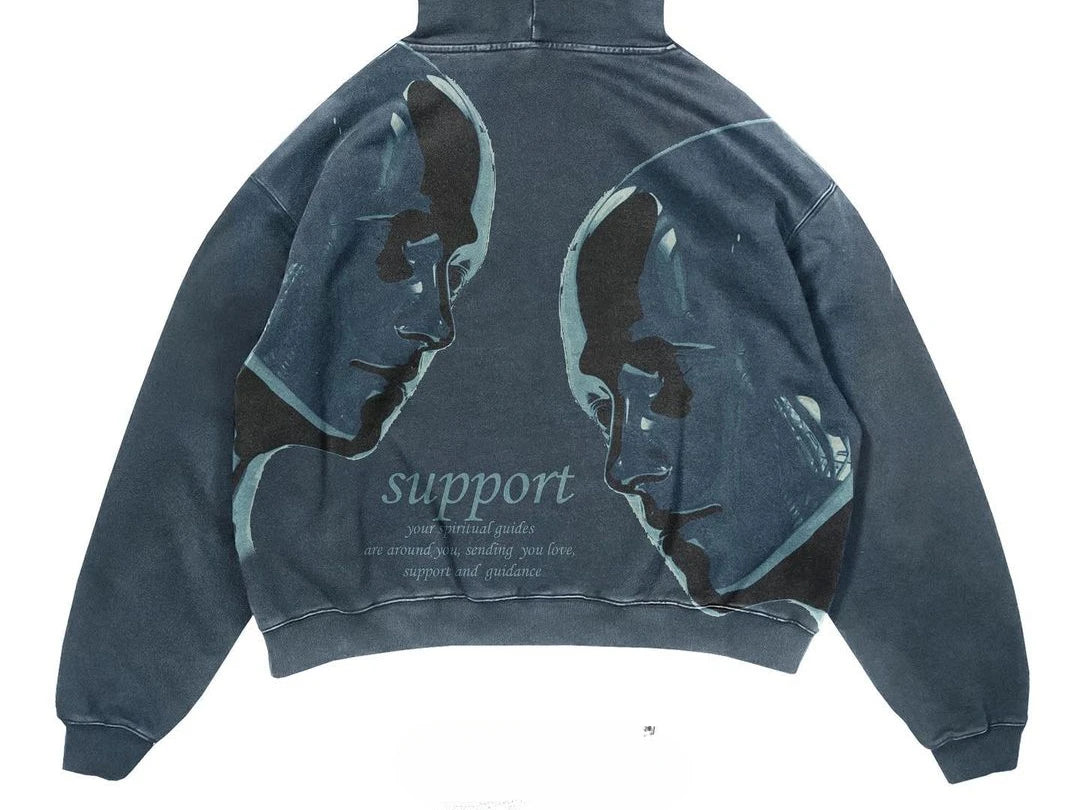 Letter Print Goth Hoodie – Harajuku Urban Fashion