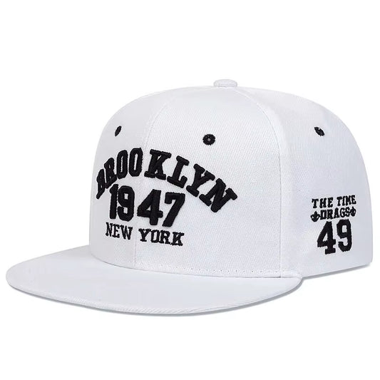Unisex BROOKLYN 1947 Embroidery Hip-Hop Hats Outdoor Adjustable Casual Baseball Caps Sunscreen Hat
