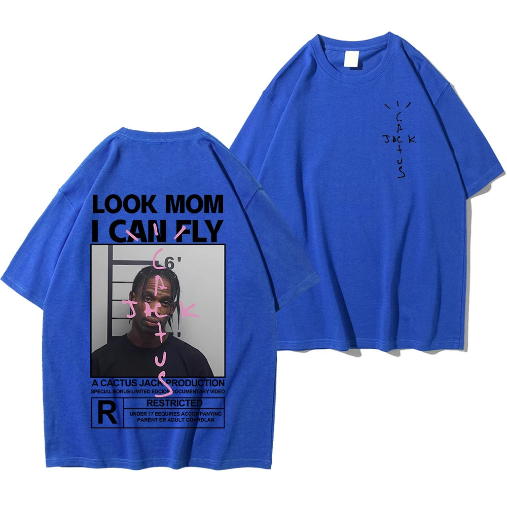 🔥 Cactus Jack “LOOK MOM I CAN FLY” Tee | Unisex High-Quality Cotton Astroworld T-Shirt