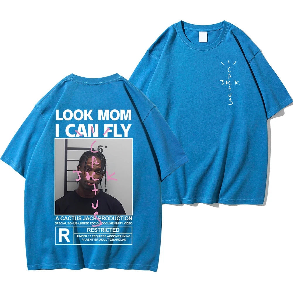 🔥 Cactus Jack “LOOK MOM I CAN FLY” Tee | Unisex High-Quality Cotton Astroworld T-Shirt