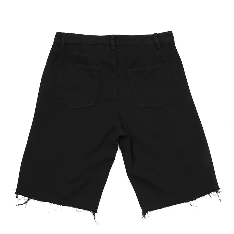 Urban Edge Black Cotton Shorts
