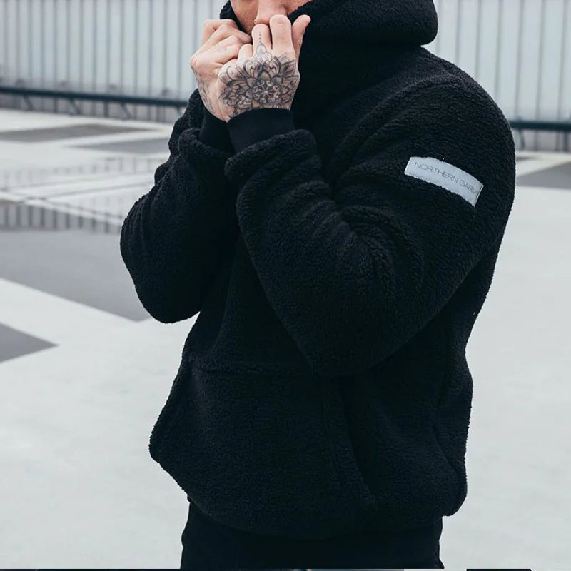 Men's Hooded Plush Jacket Sweater