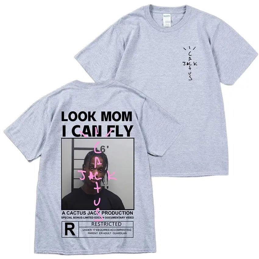 🔥 Cactus Jack “LOOK MOM I CAN FLY” Tee | Unisex High-Quality Cotton Astroworld T-Shirt