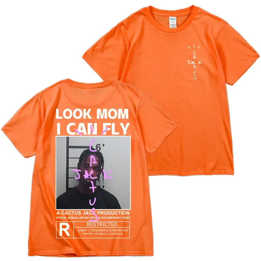 🔥 Cactus Jack “LOOK MOM I CAN FLY” Tee | Unisex High-Quality Cotton Astroworld T-Shirt