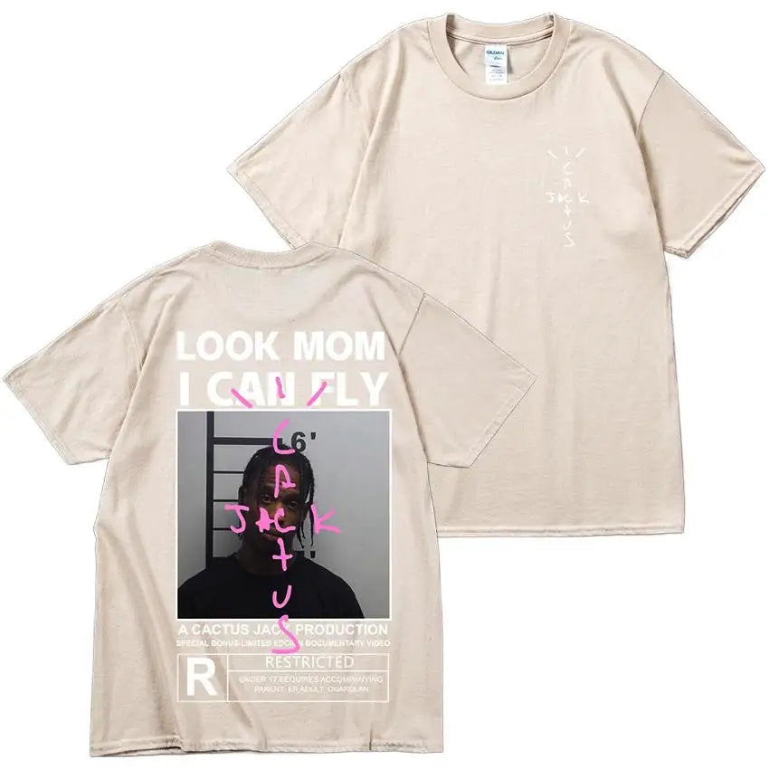 🔥 Cactus Jack “LOOK MOM I CAN FLY” Tee | Unisex High-Quality Cotton Astroworld T-Shirt