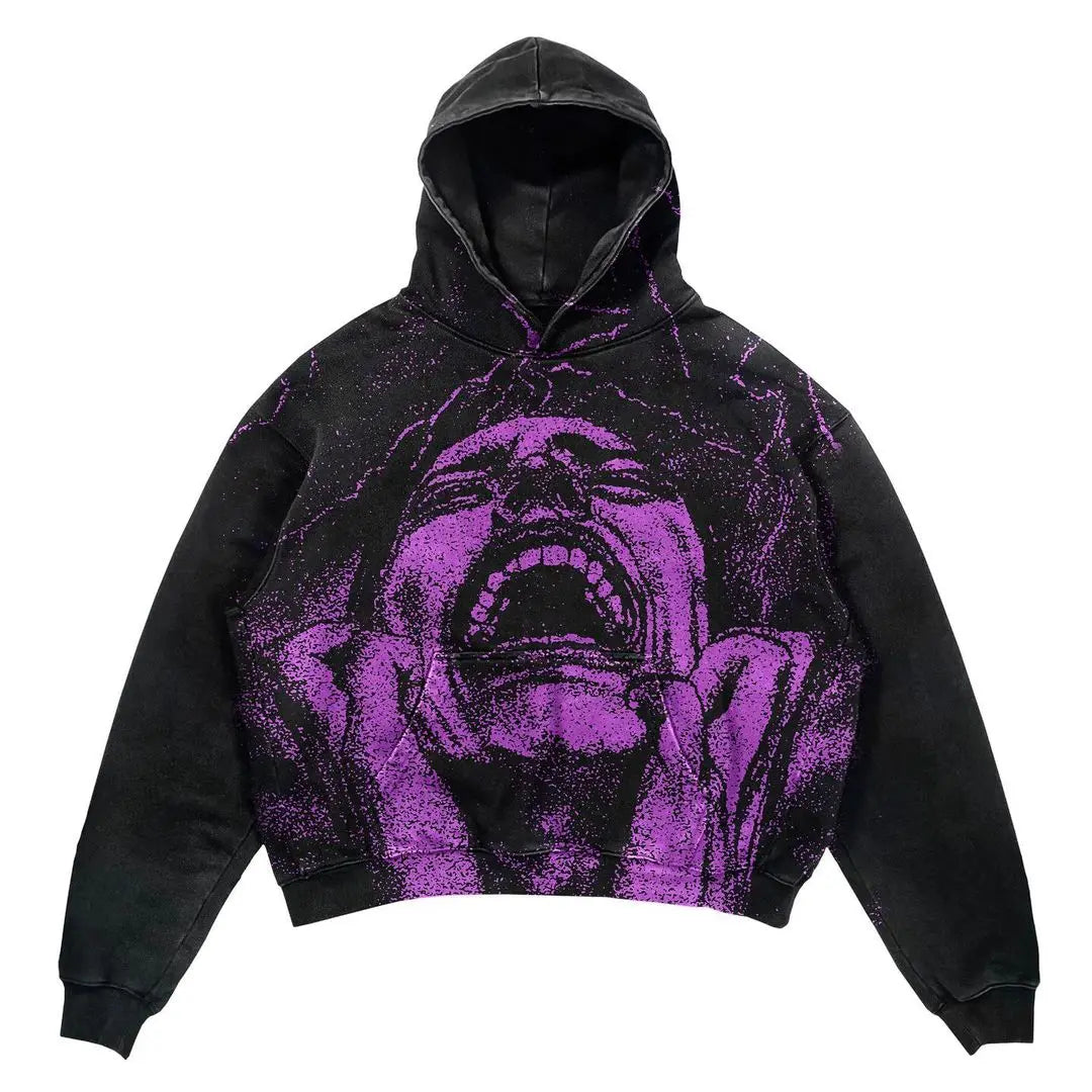 Letter Print Goth Hoodie – Harajuku Urban Fashion