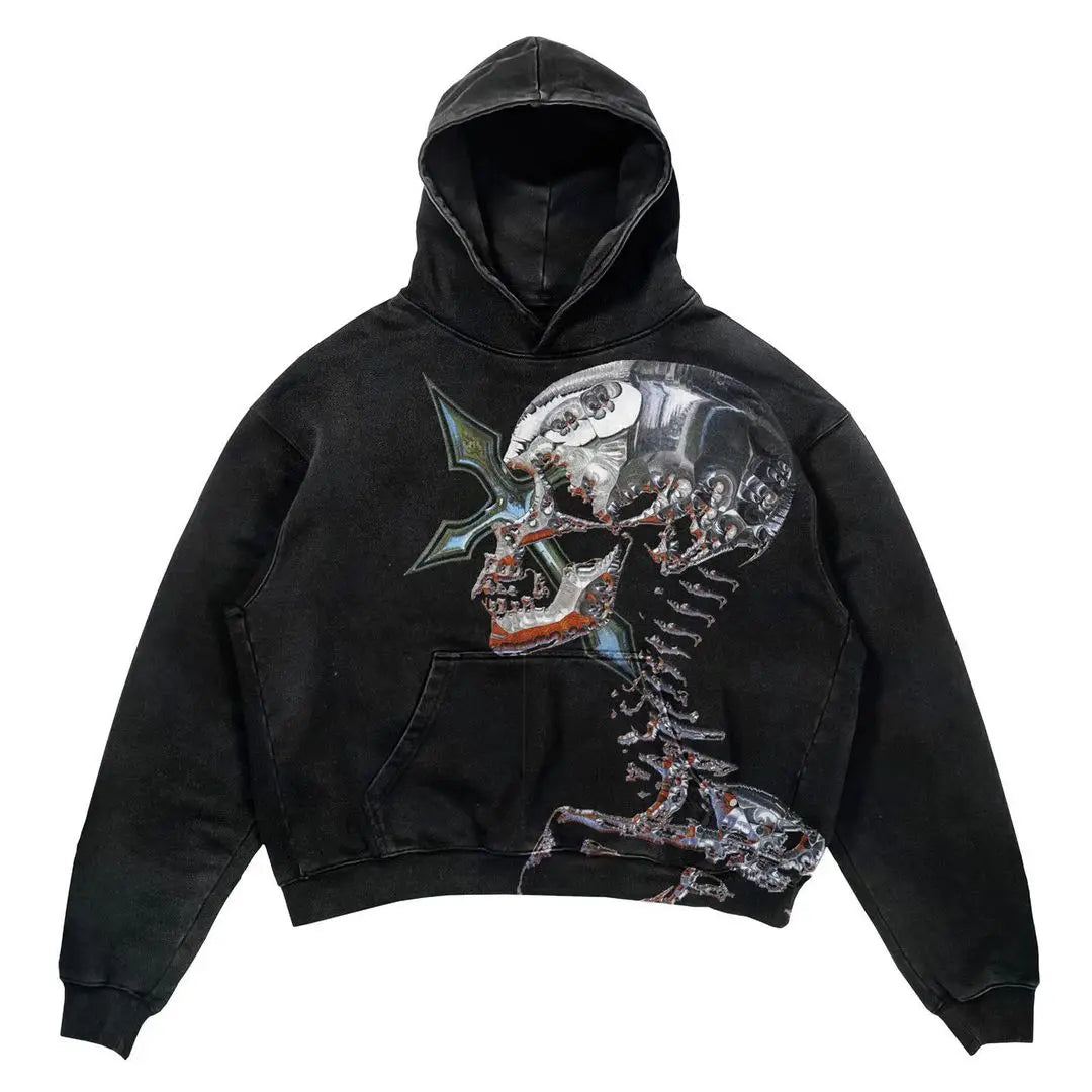 Letter Print Goth Hoodie – Harajuku Urban Fashion