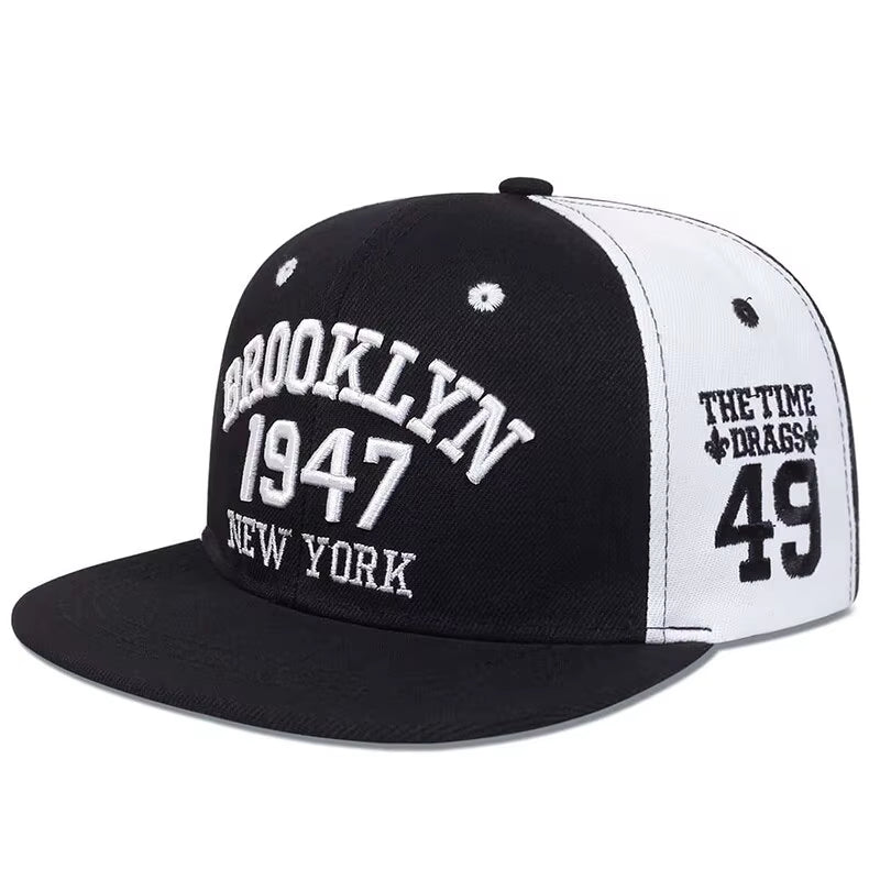 Unisex BROOKLYN 1947 Embroidery Hip-Hop Hats Outdoor Adjustable Casual Baseball Caps Sunscreen Hat